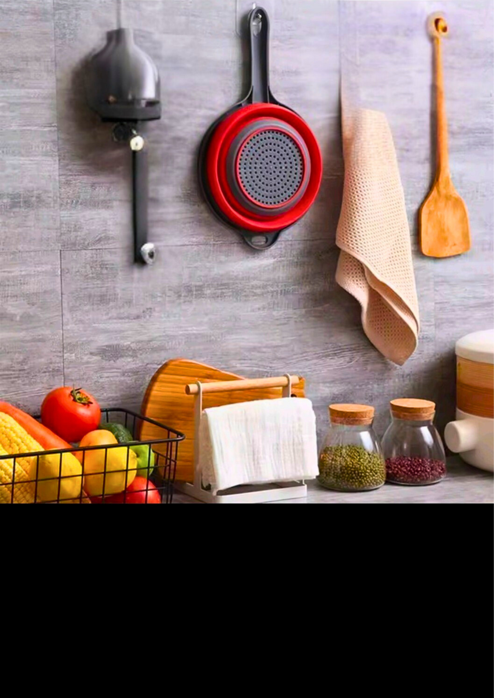 Passoire pliable en silicone CookyLab - Gain de place (Taille L)